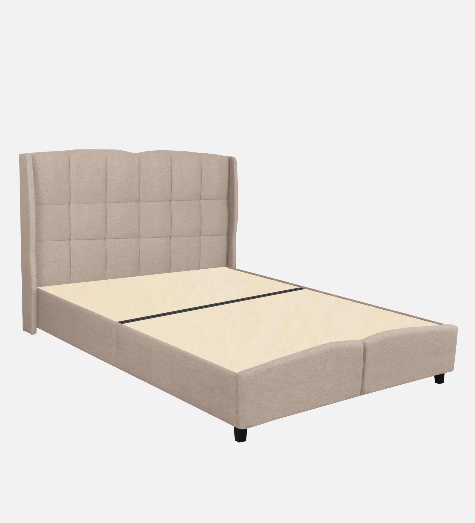 Jovi Velvet Queen Size Bed In Camel Beige Colour