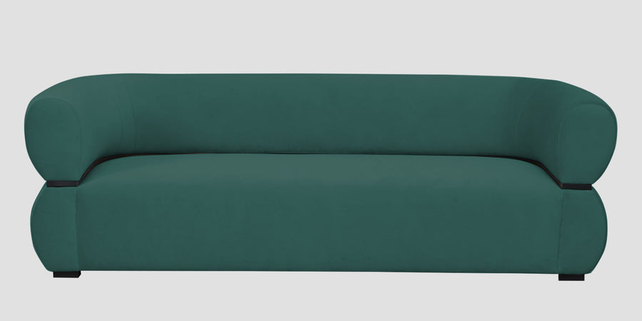 Kula Velvet 3 Seater Sofa In Pine Green Colour - Febonic Living