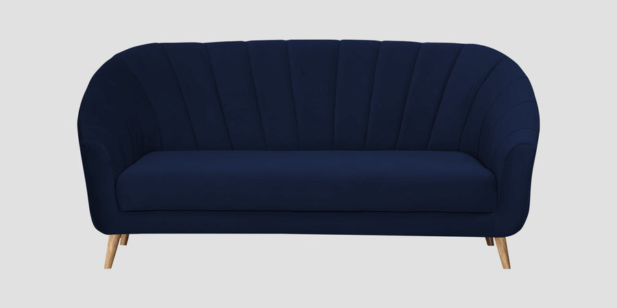 Kaylee Velvet 3 Seater Sofa In Indigo Blue Colour - Febonic Living