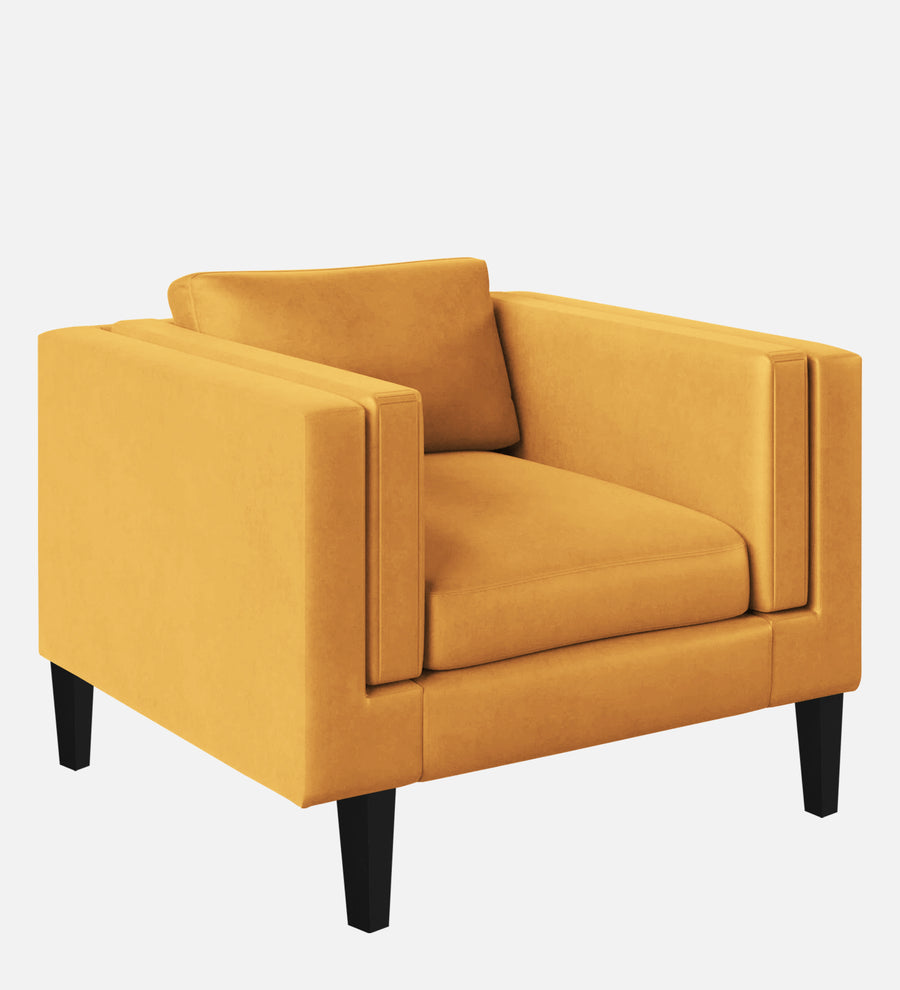 Jasper Velvet 1 Seater Sofa In Turmeric Yellow Colour - Febonic Living