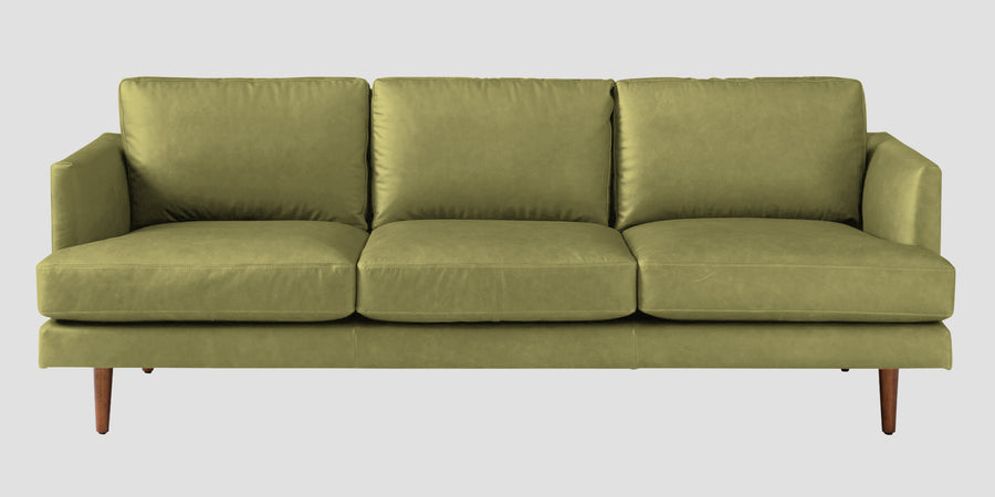 Sterio Leatherette 3 Seater Sofa In Spring Green Colour - Febonic Living