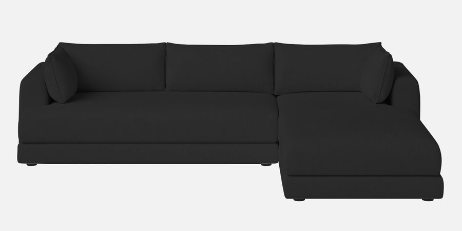 Ziggy Fabric Lhs Sectional Sofa 3 Lounger In Bitter Black Colour - Febonic Living