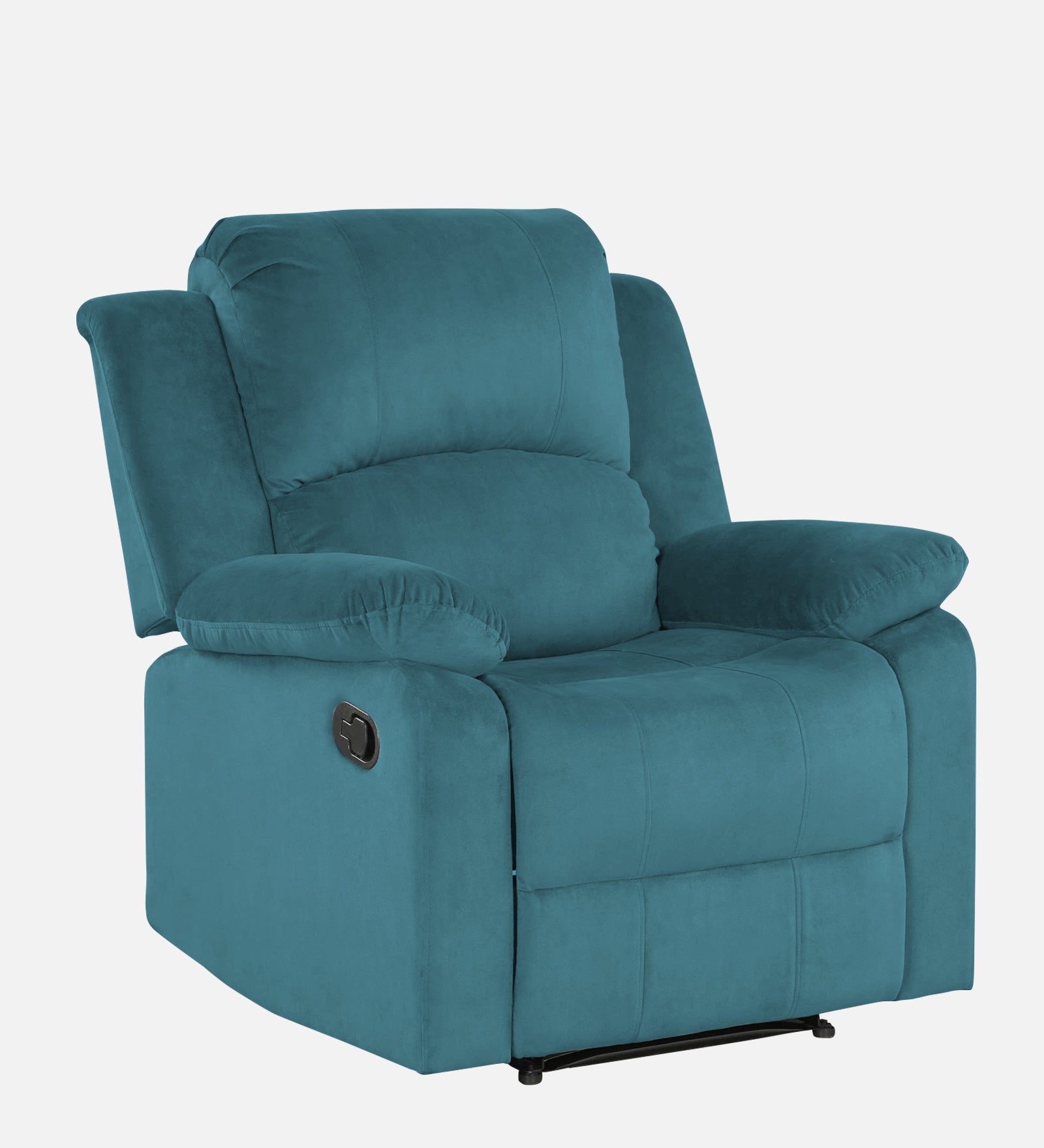 Henry Velvet Manual 1 Seater Recliner In Aqua blue Colour