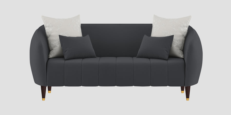 Hairo Velvet 2 Seater Sofa In Davy Grey Colour - Febonic Living