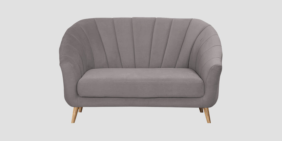 Kaylee Velvet 2 Seater Sofa In Pearl Grey Colour - Febonic Living