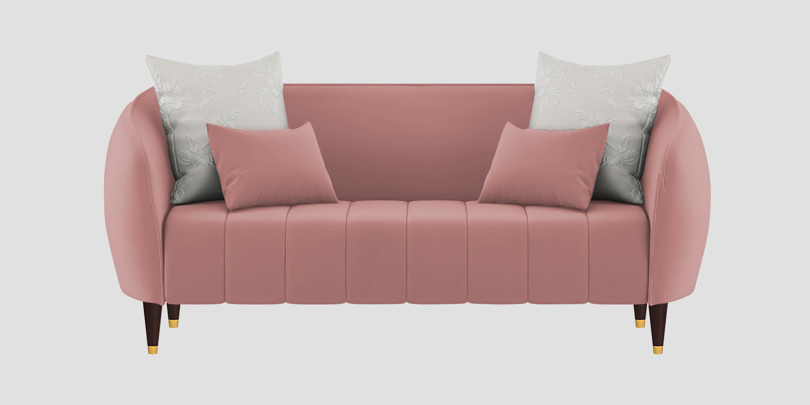 Hairo Velvet 2 Seater Sofa In Blush Pink Colour - Febonic Living