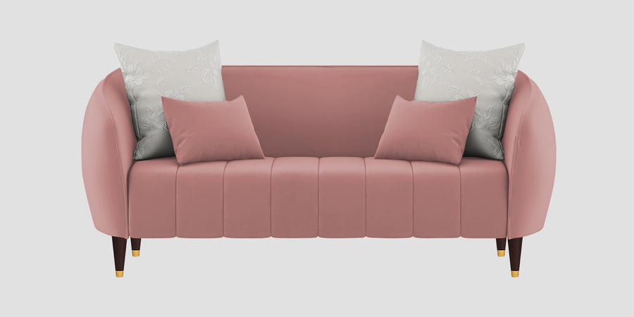 Hairo Velvet 2 Seater Sofa In Blush Pink Colour - Febonic Living
