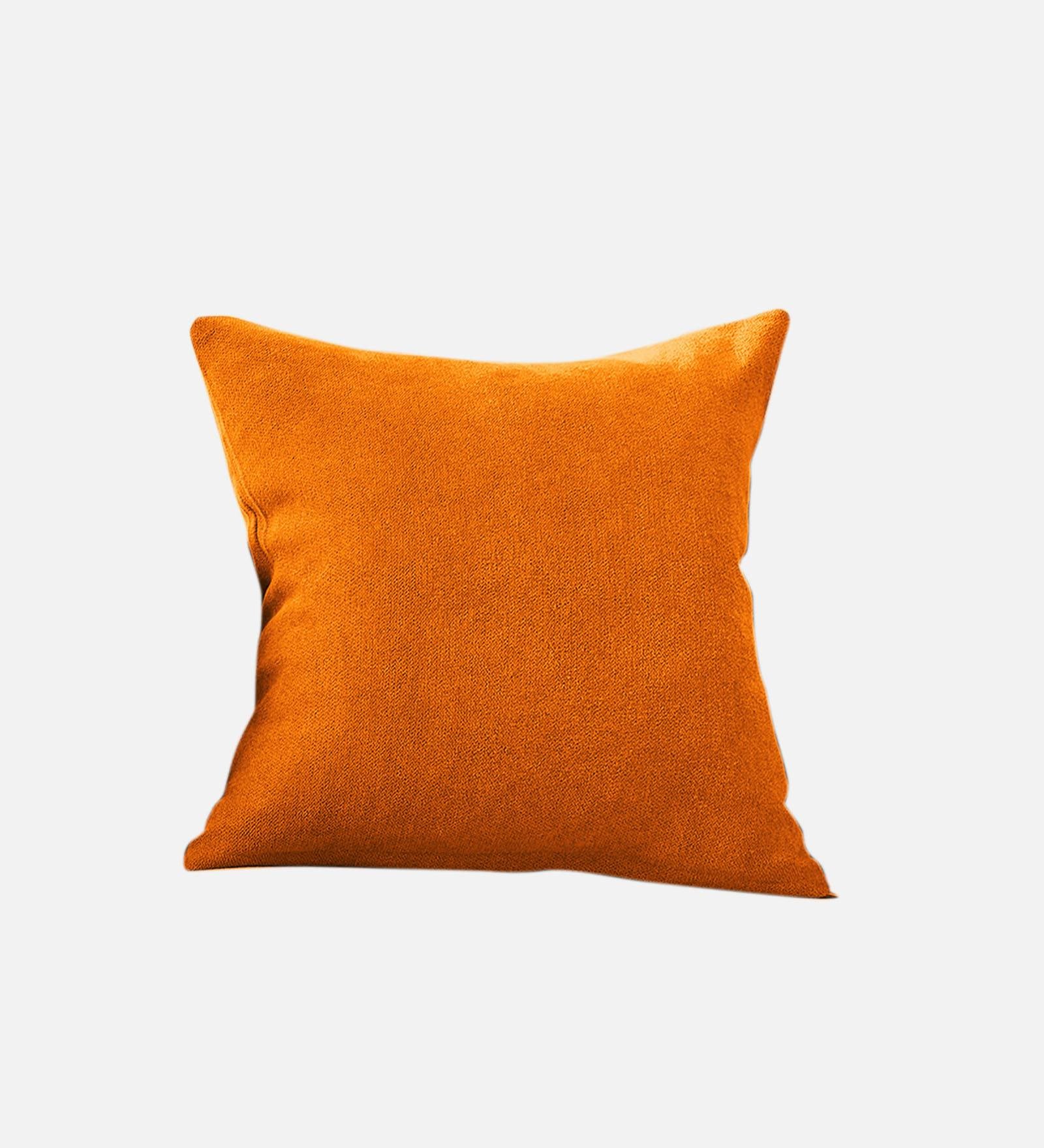 Kaya Fabric Geometric 20x20 inches Cushion + Covers (Pack of 2) In Vivid Orange Colour