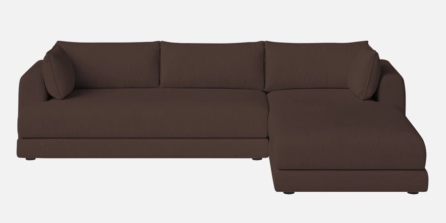 Ziggy Fabric Lhs Sectional Sofa 3 Lounger In Caramel Brown Colour - Febonic Living