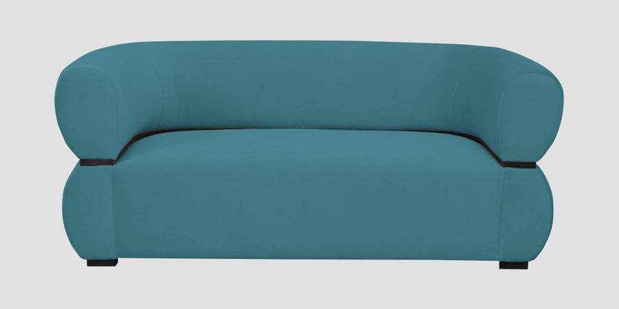 Kula Velvet 2 Seater Sofa In Aqua Blue Colour - Febonic Living