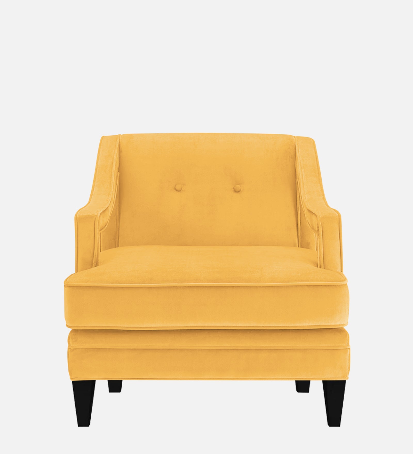 Daffy Velvet 1 Seater Sofa In Turmeric Yellow Colour