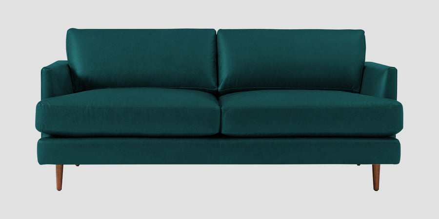 Sterio Leatherette 2 Seater Sofa In Peakcock Blue Colour - Febonic Living