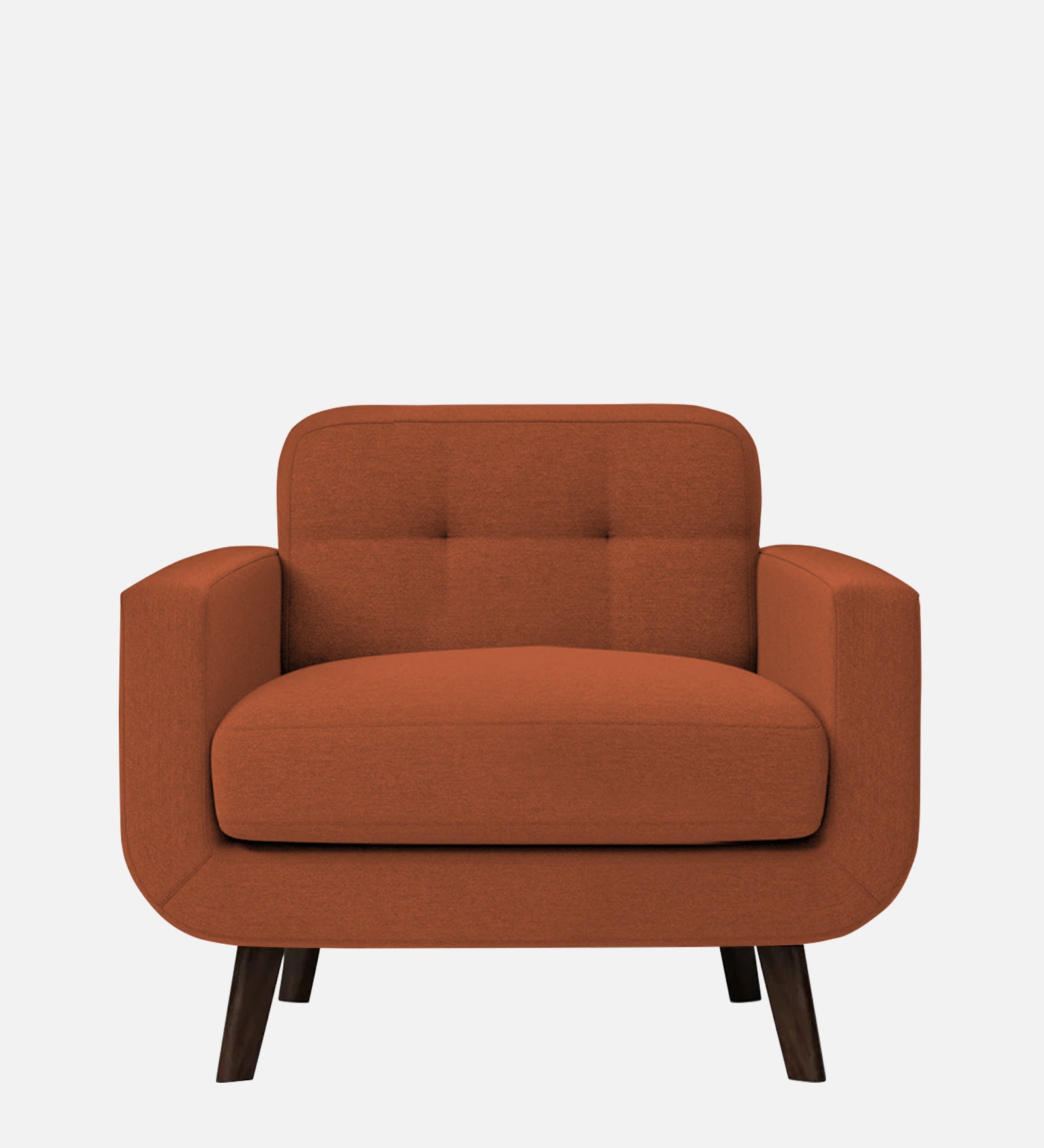 Marsela Fabric 1 Seater Sofa in Royal Orange Colour