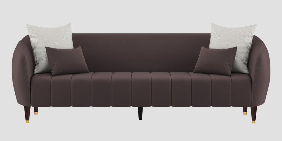 Hairo Velvet 3 Seater Sofa In Mocha Brown Colour - Febonic Living