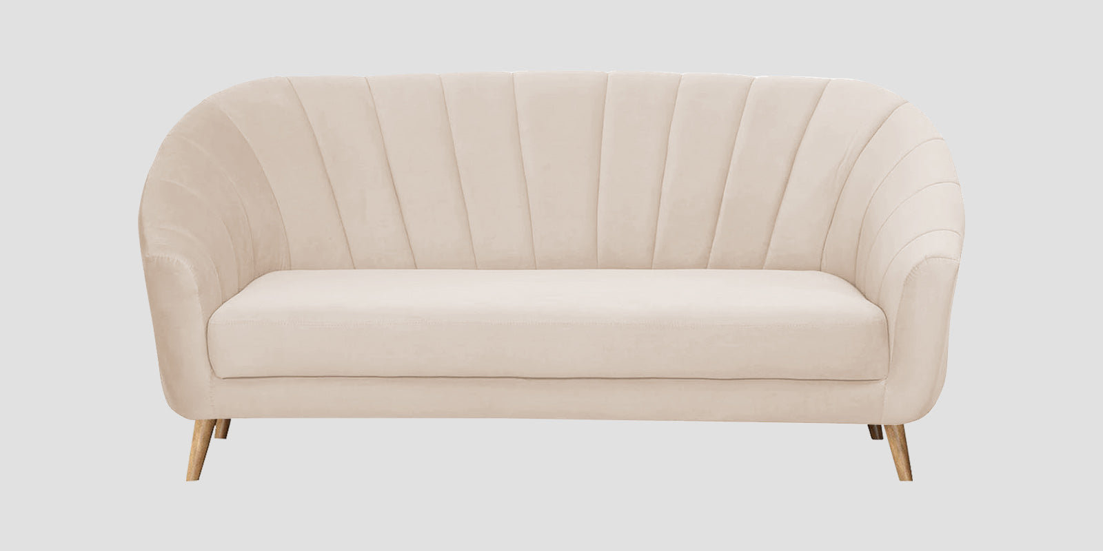 Kaylee Velvet 3 Seater Sofa In Camel Beige Colour - Febonic Living