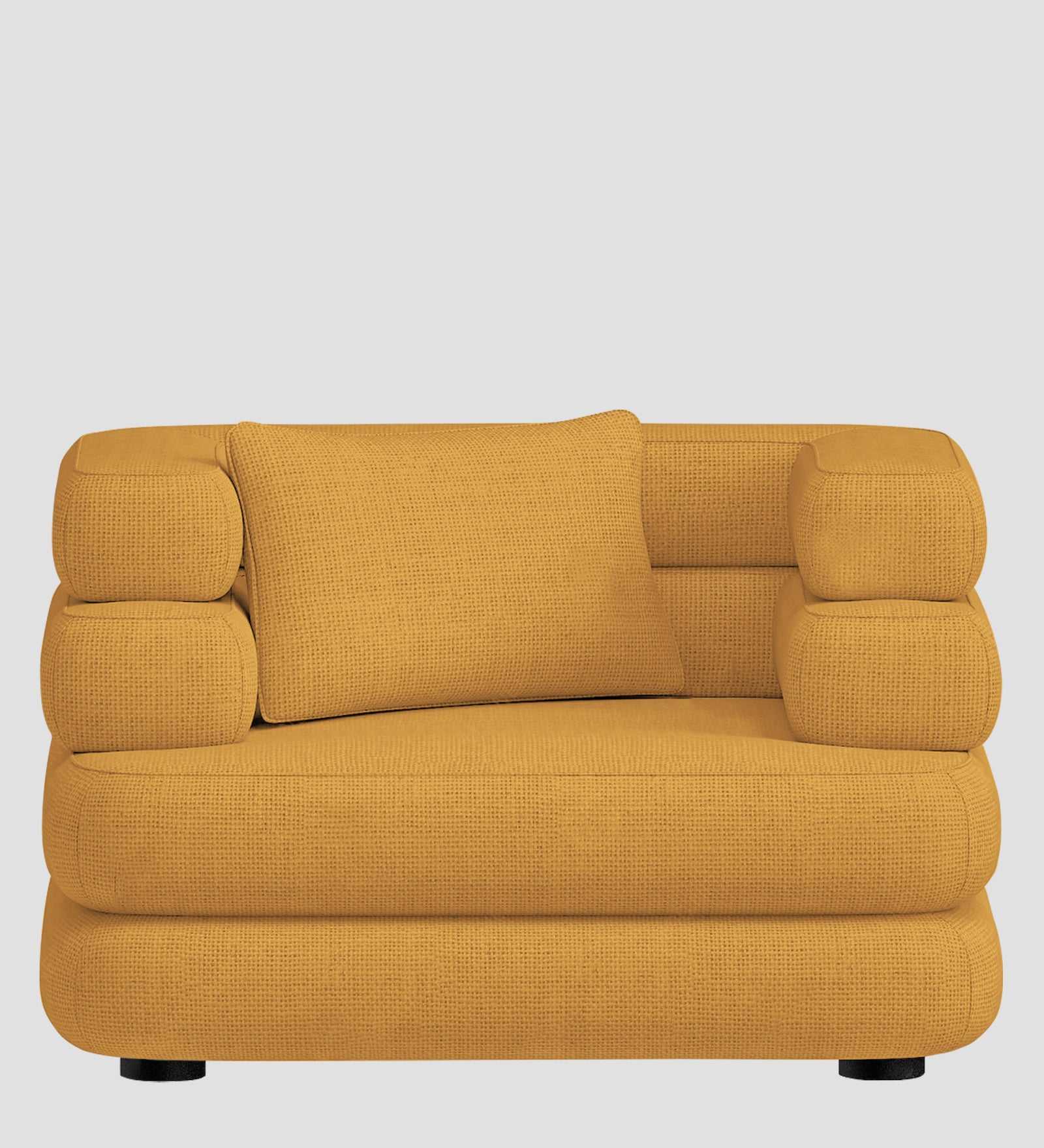 Wener Fabric 1 Seater Sofa in Corn Yellow Colour