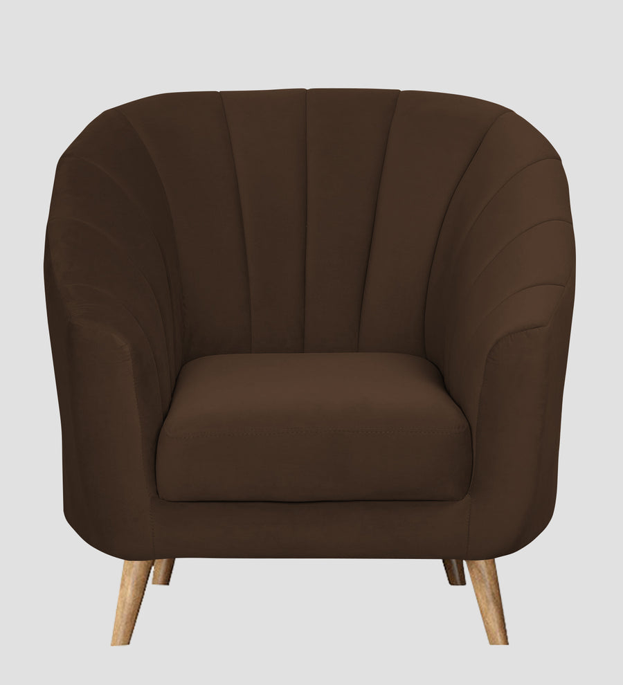 Kaylee Velvet 1 Seater Sofa In Chocolate Brown Colour - Febonic Living