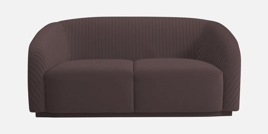 Yara Velvet Fabric 2 Seater Sofa In Mocha Brown Colour - Febonic Living