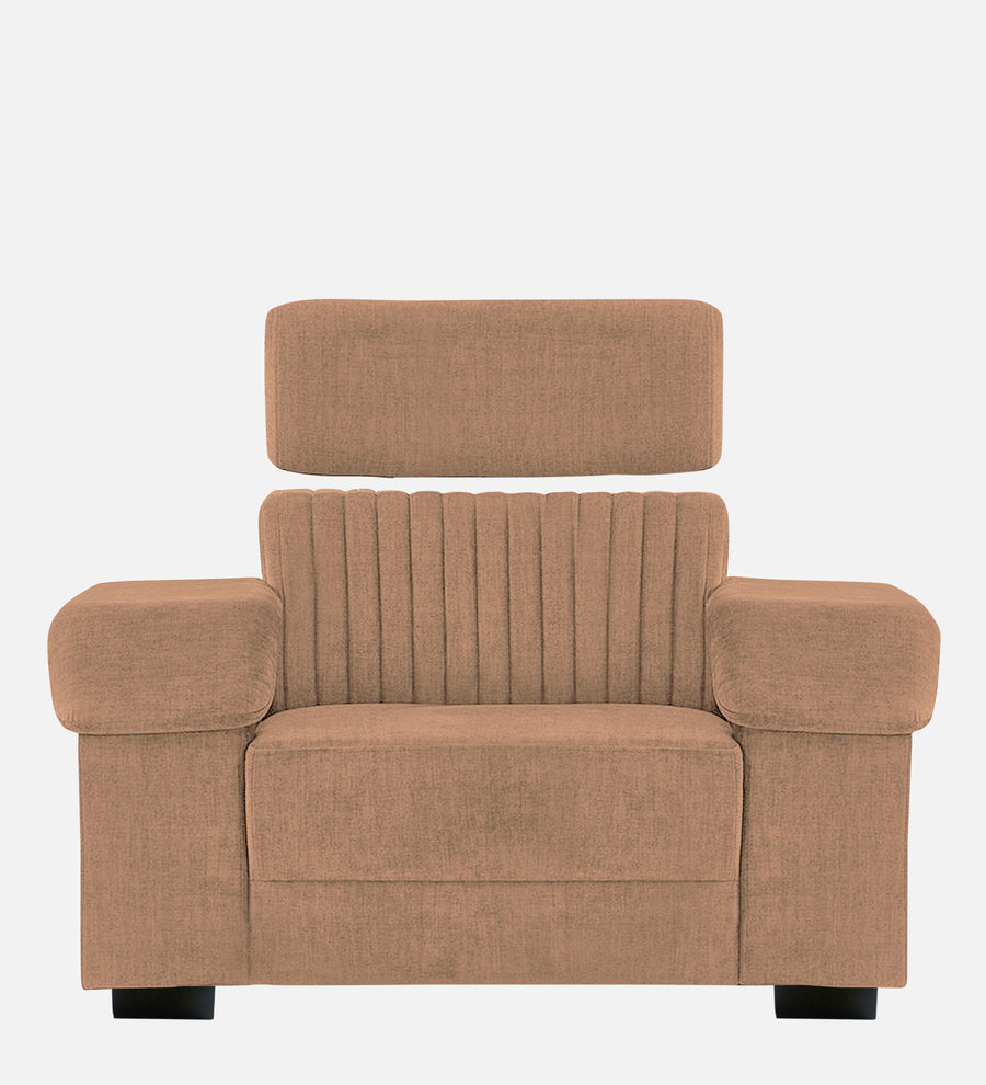 Draco Fabric 1 Seater Sofa In Cosmic Beige Colour - Febonic Living