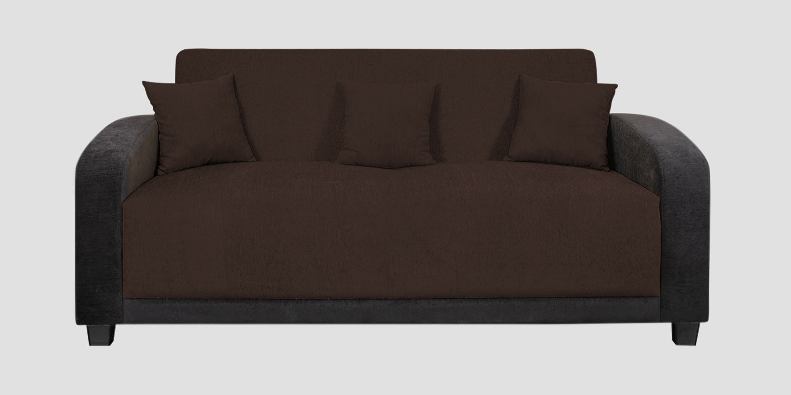 Alex Fabric 3 Seater Sofa In Coffee Brown Colour