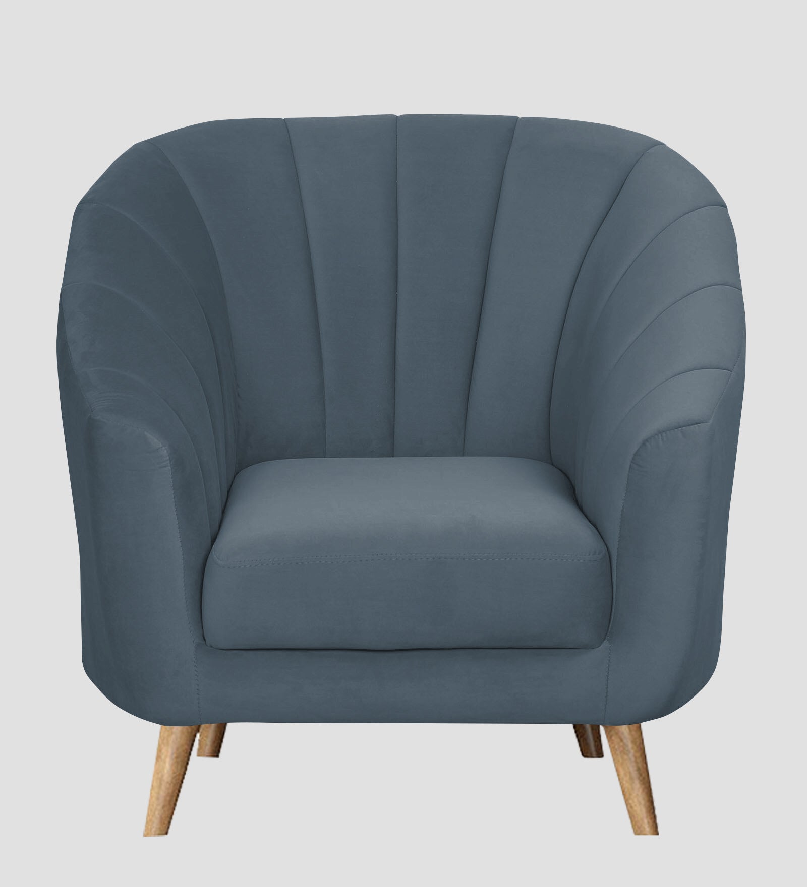 Nancy Velvet 1 Seater Sofa in Oxford Blue Colour