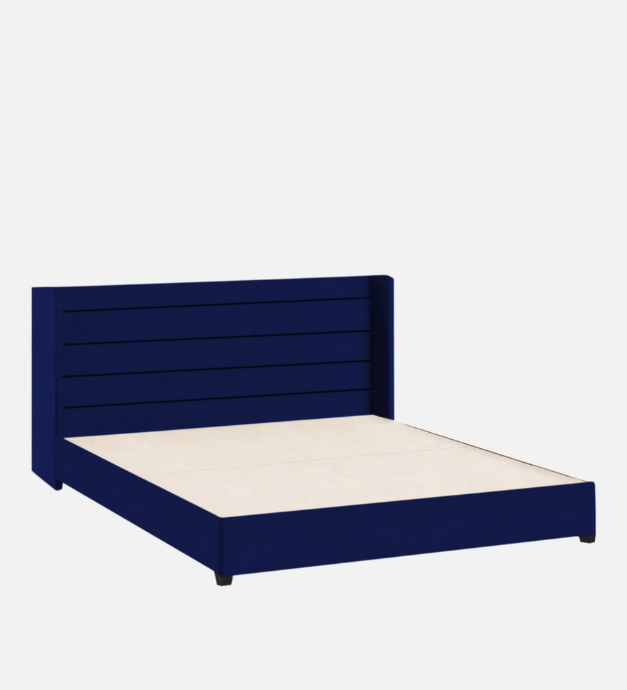 Caliya Velvet Upholstered Queen Size Bed In Imperial Blue Colour - Febonic Living