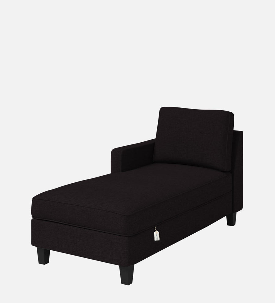 Royee Fabric Lhs Chaise Lounger In Cara Brown Colour With Storage - Febonic Living