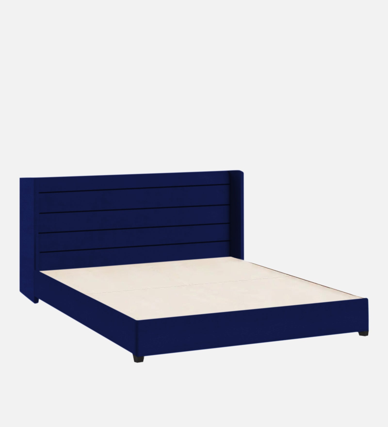 Caliya Velvet King Size Bed In Imperial blue Colour