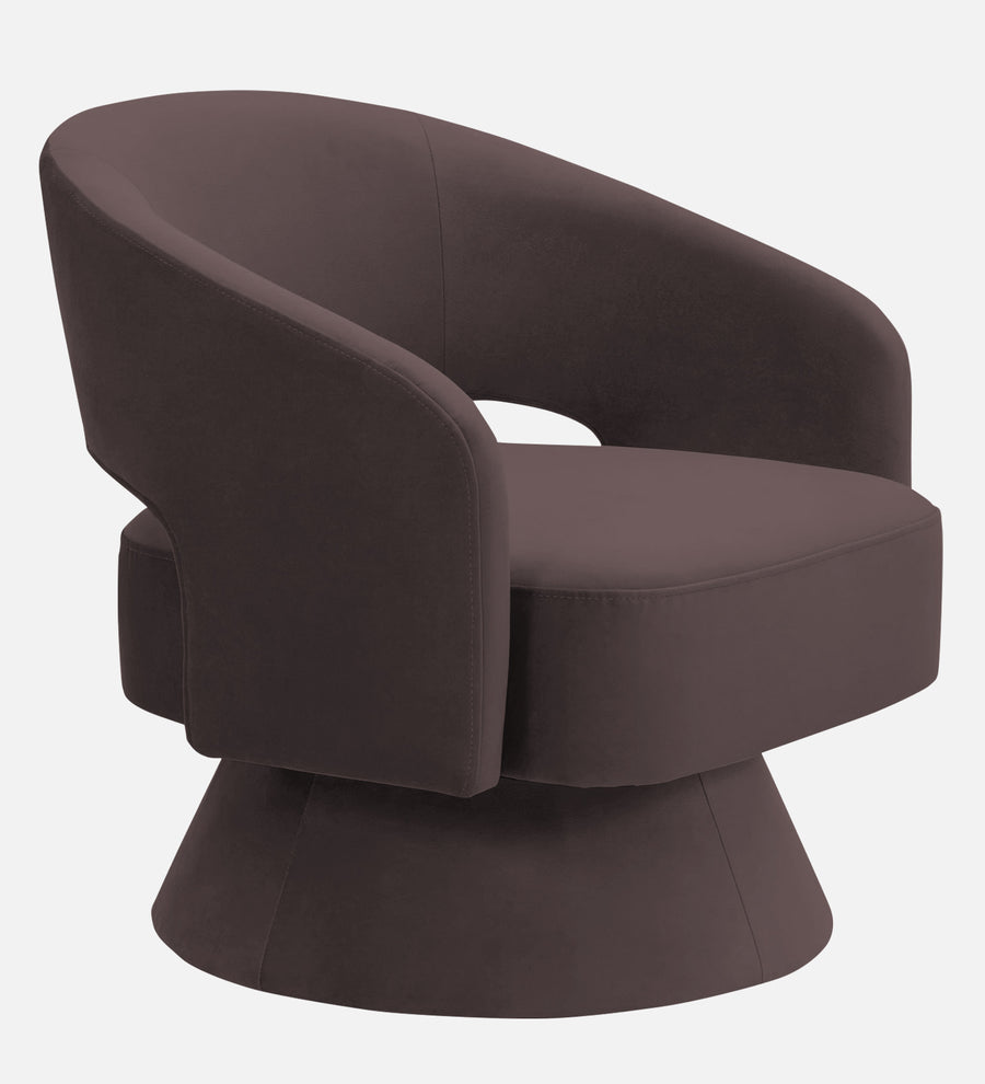 Pendra Velvet Swivel Chair In Mocha Brown Colour - Febonic Living