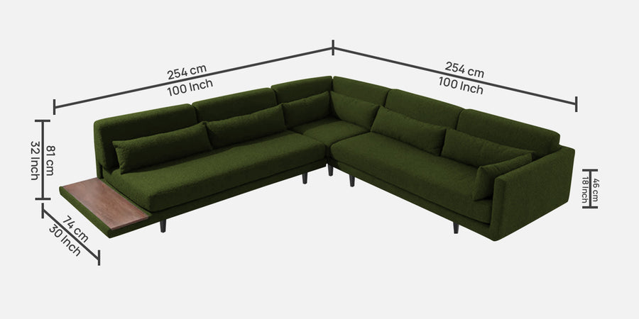 Malta Fabric 6 Seater Rhs Corner Sofa In Olive Green Colour - Febonic Living