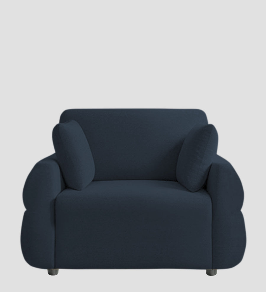 Jack Fabric 1 Seater Sofa In Denim Blue Colour - Febonic Living