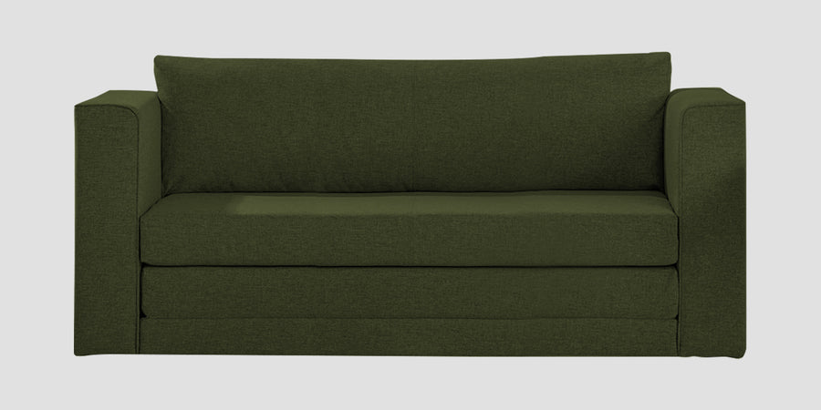 Kenia Fabric 3 Seater Foldable Sofa Cum Bed In Olive Green Colour - Febonic Living