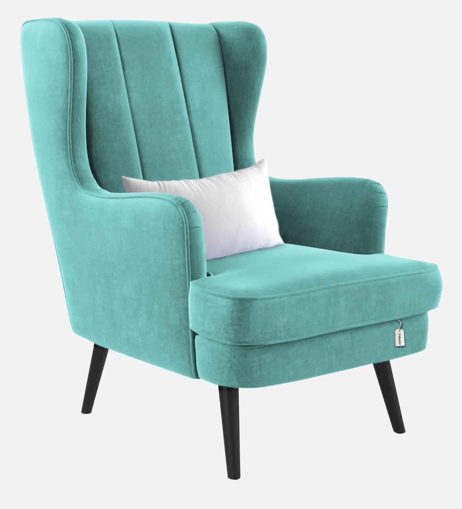 Niya Velvet Wing Chair in Barmunda Aqua Colour