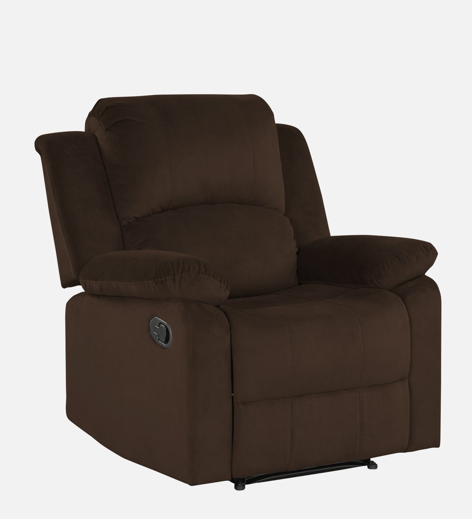 Henry Velvet Manual 1 Seater Recliner In Cholocate Brown Colour