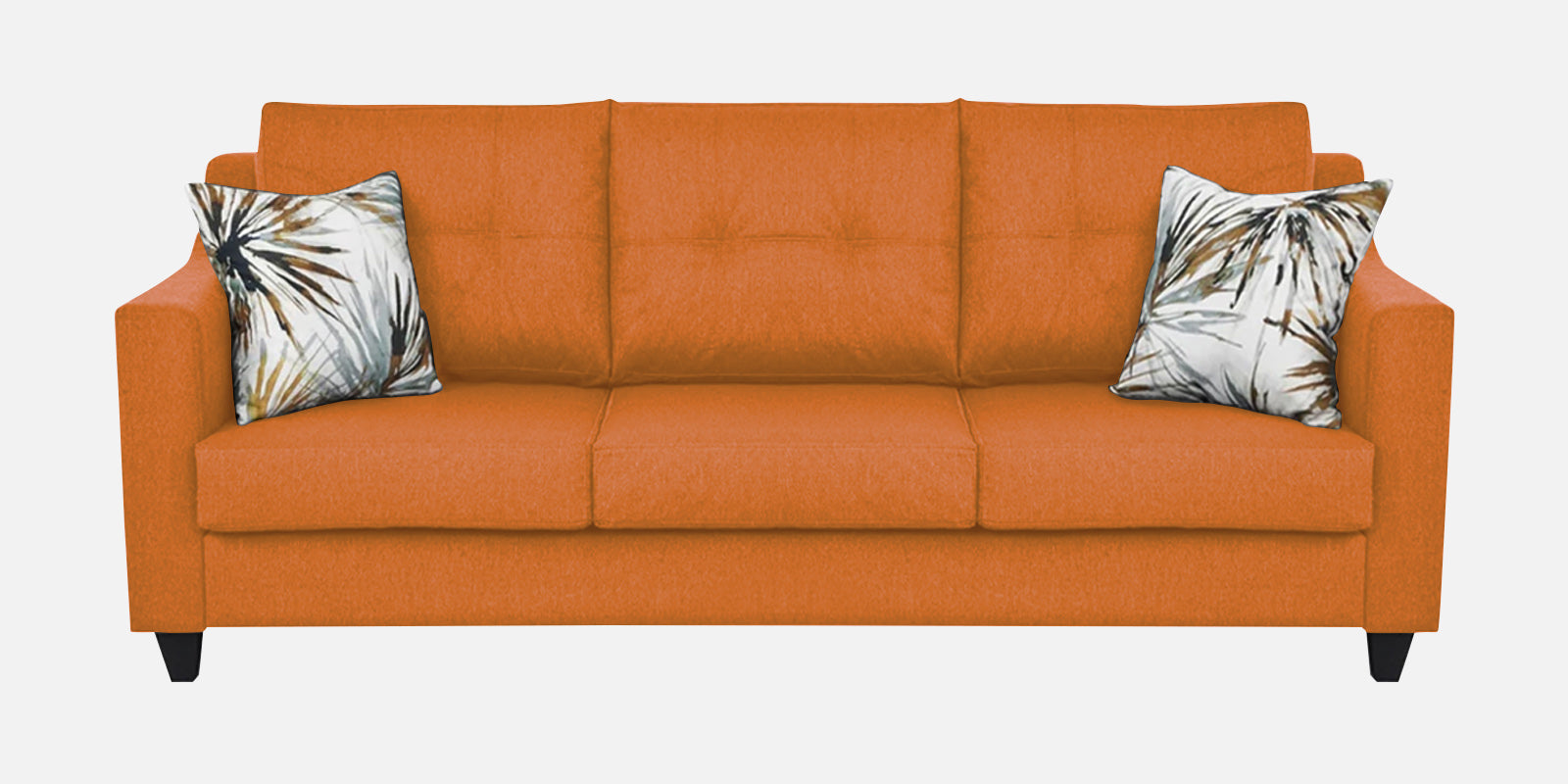 Welly Fabric 3 Seater Sofa In Dark Orange Colour