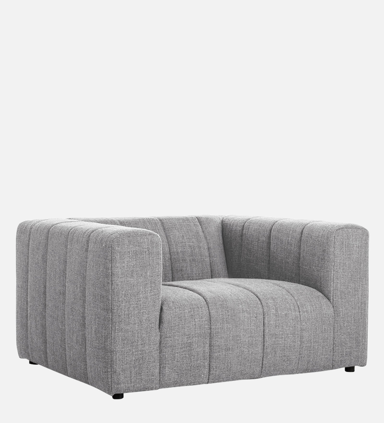 Lara Fabric 1 Seater Sofa in Lit Grey Colour