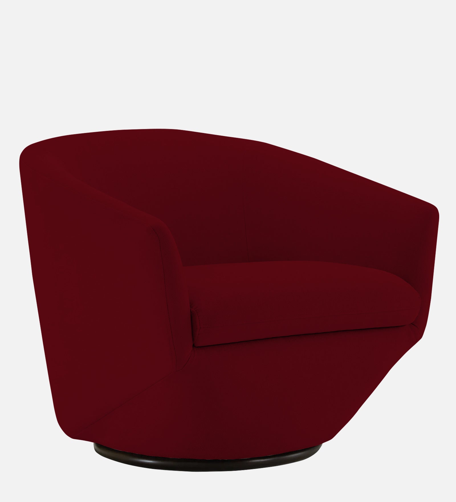 Haddie Velvet Swivel Chair in Cherry Red Colour