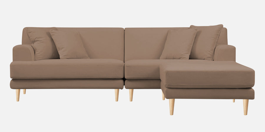 Woody Fabric Lhs Sectional Sofa 3 Lounger In Wheat Beige Colour - Febonic Living