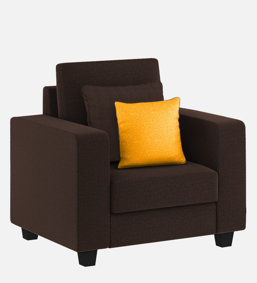 Nabi Fabric 1 Seater Sofa In Coffee Brown Colour - Febonic Living