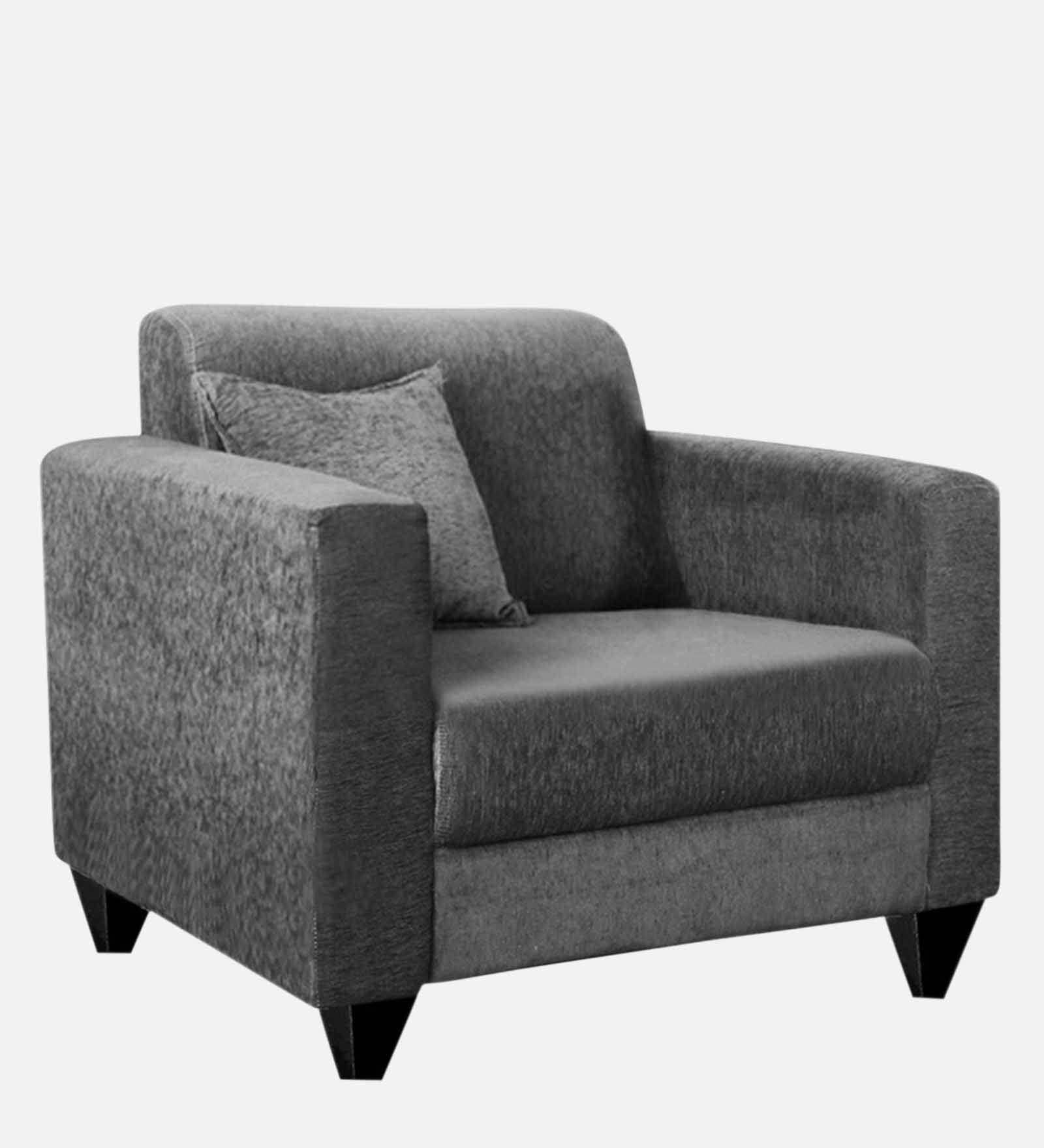 Nebula Fabric 1 Seater Sofa in Charcoal Grey Colour