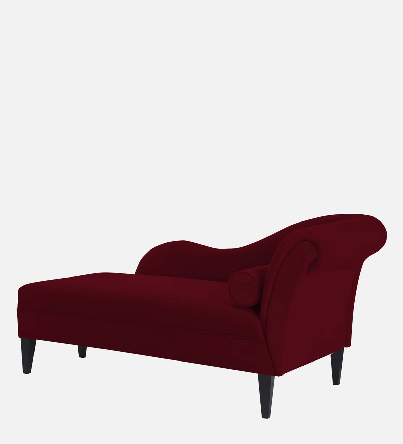 Rana Velvet LHS Chaise Lounger In Dark Maroon Colour