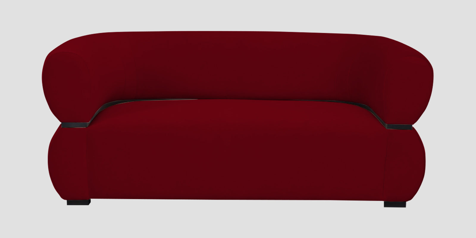 Kula Velvet 2 Seater Sofa In Cherry Red Colour