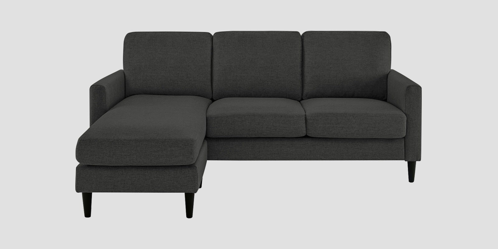 Romie Fabric RHS Sectional Sofa (2+Lounger) In Charcoal Grey Colour - Febonic Living