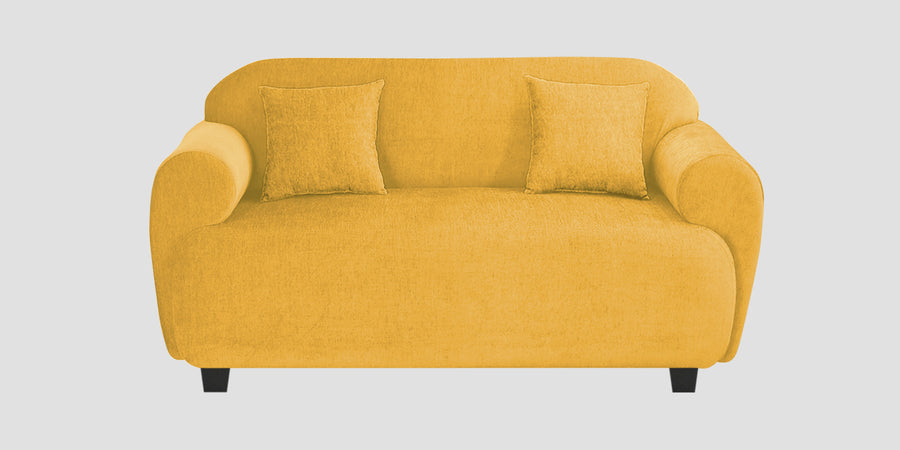 Apollo Fabric 2 Seater Sofa In Bold Yellow Colour - Febonic Living