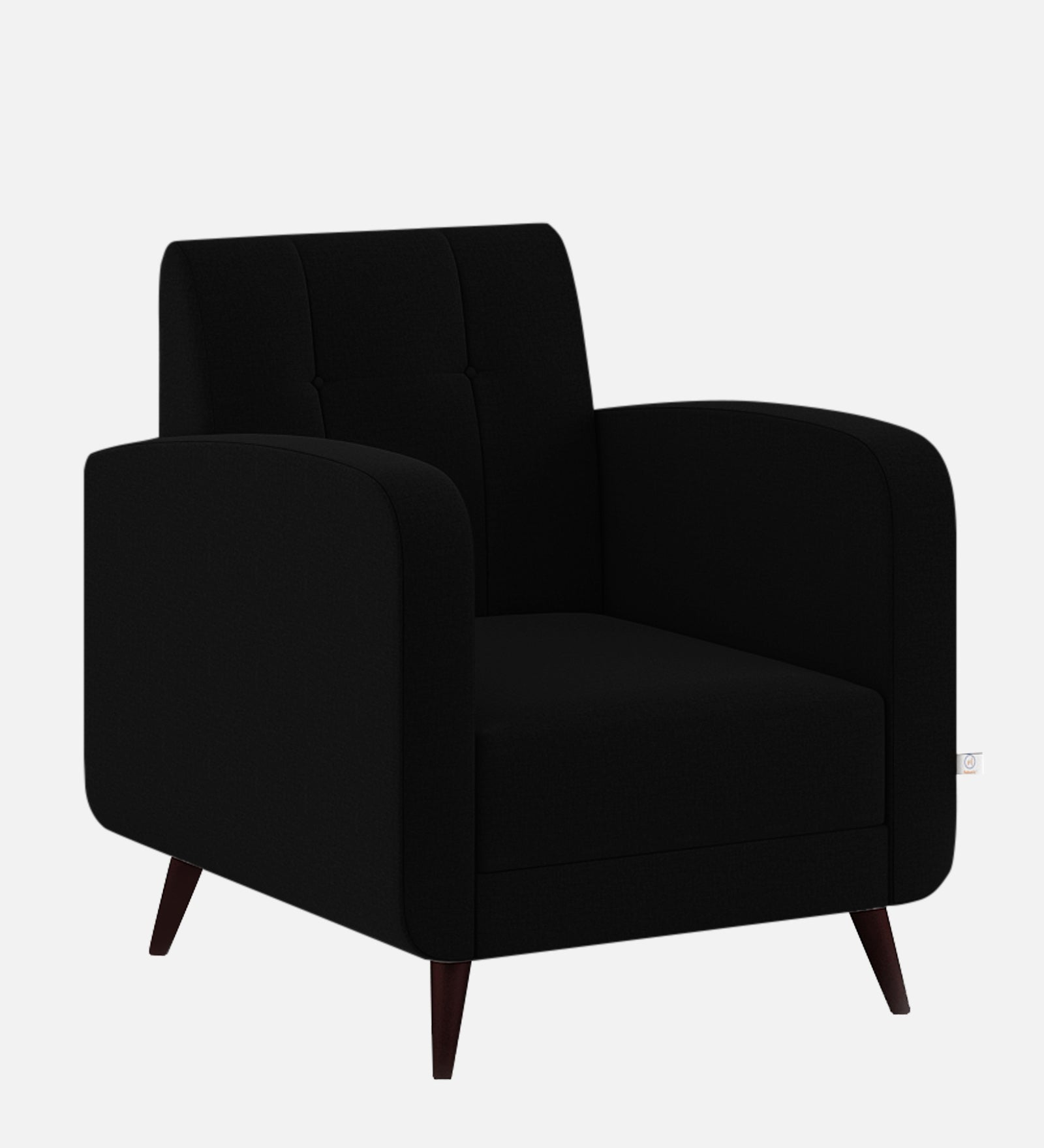 Wiki Velvet 1 Seater Sofa in Adam Black Colour