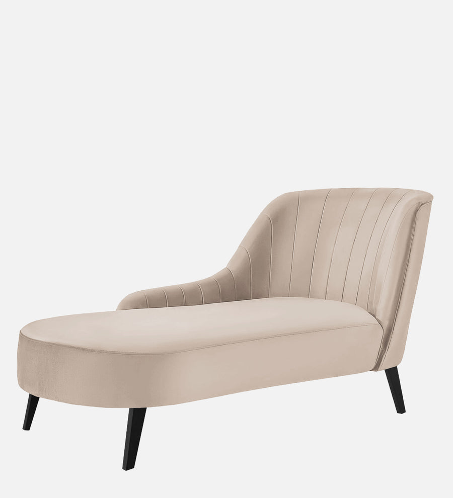 Flora Velvet Lhs Chaise Lounger In Camel Beige Colour - Febonic Living