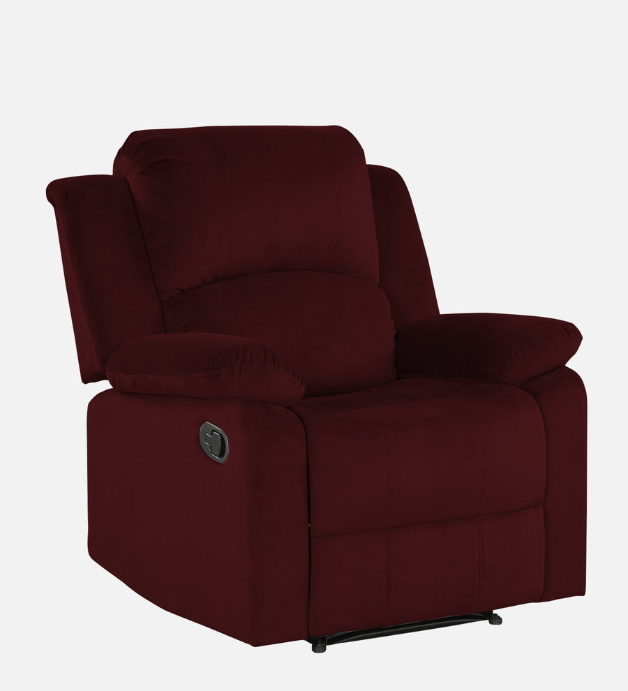 Lexi Fabric 1 Seater Motorized Recliner In Dark Maroon Colour - Febonic Living
