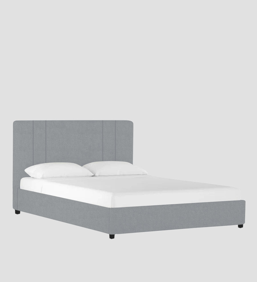 Asyra Velvet Upholstered King Size Bed In Concrete Grey Colour With Box Storage - Febonic Living