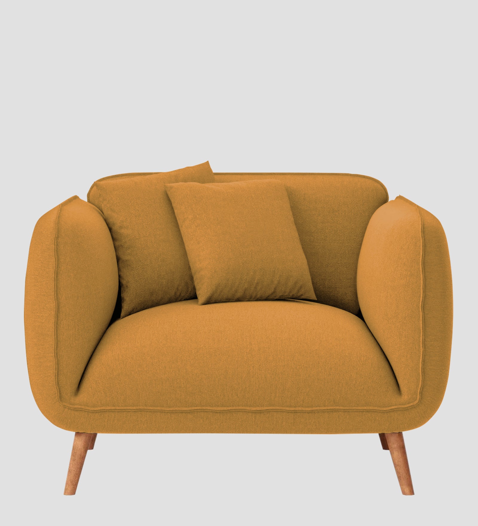 Zia Fabric 1 Seater Sofa In  Corn Yellow Colour - Febonic Living