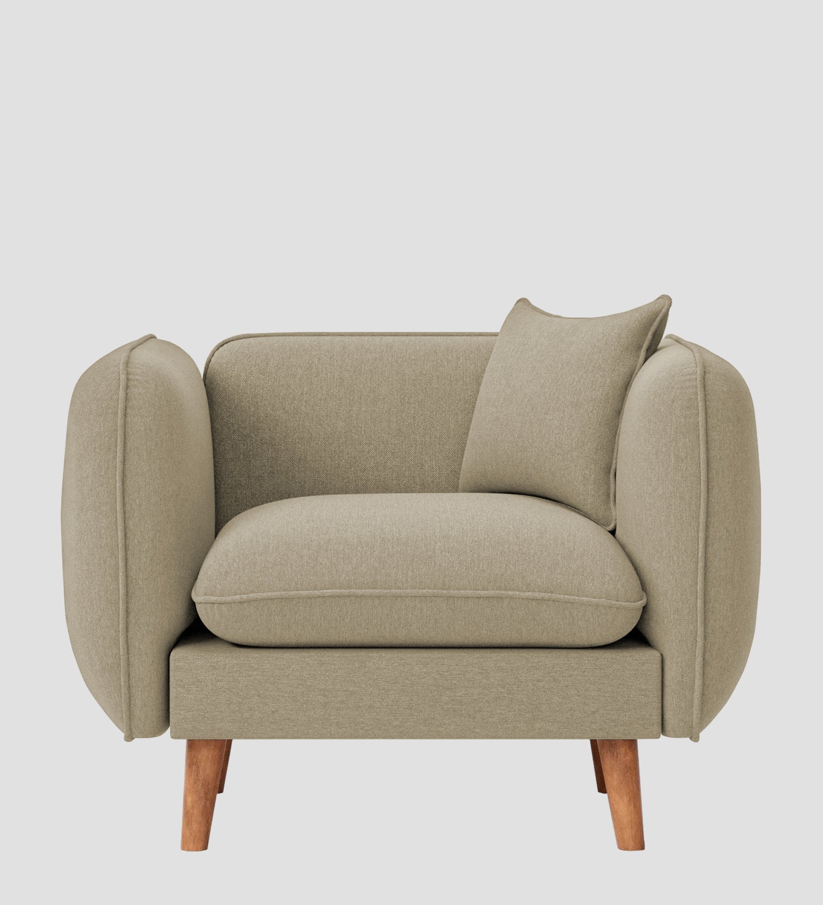 Reva Fabric 1 Seater Sofa In  Honey Beige Colour - Febonic Living